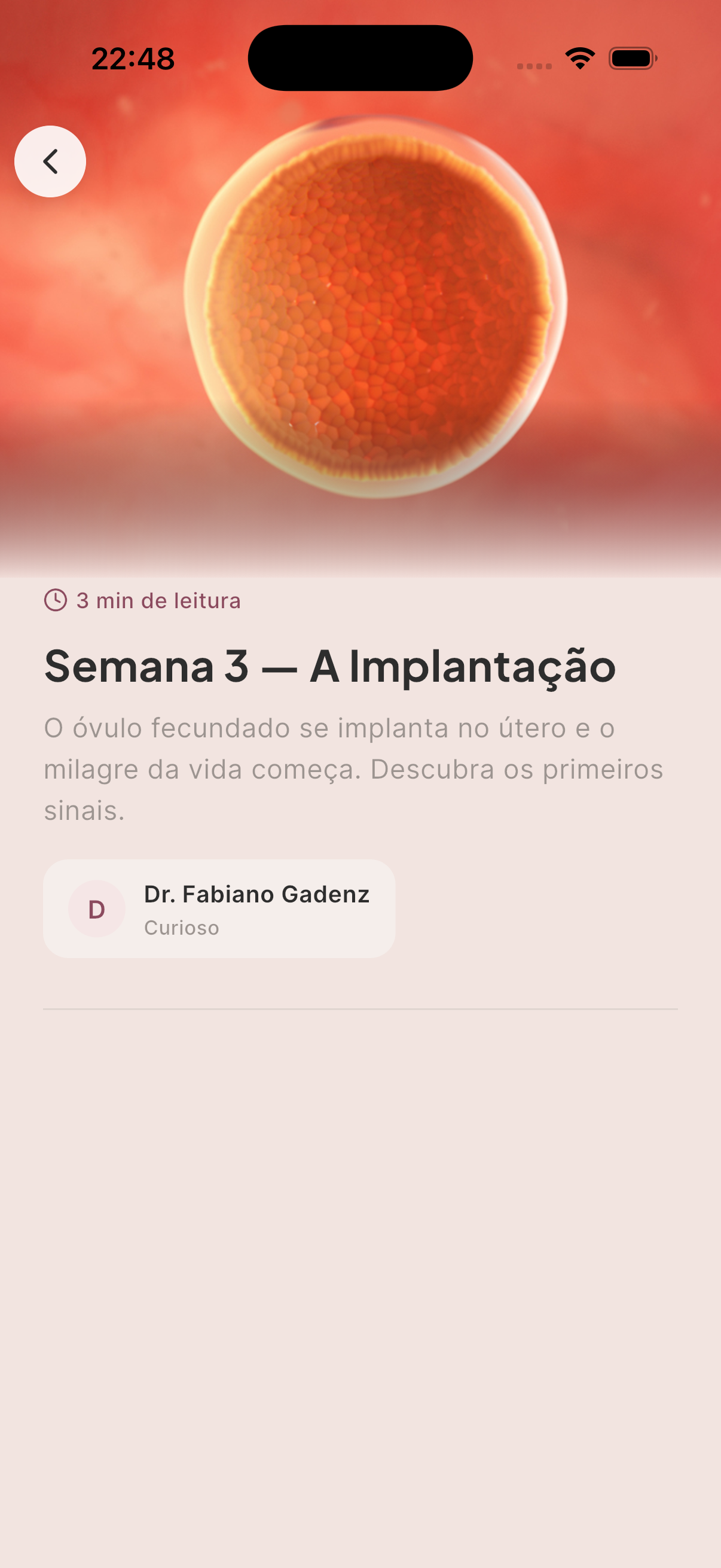 Conteúdo semanal sobre o desenvolvimento do bebê